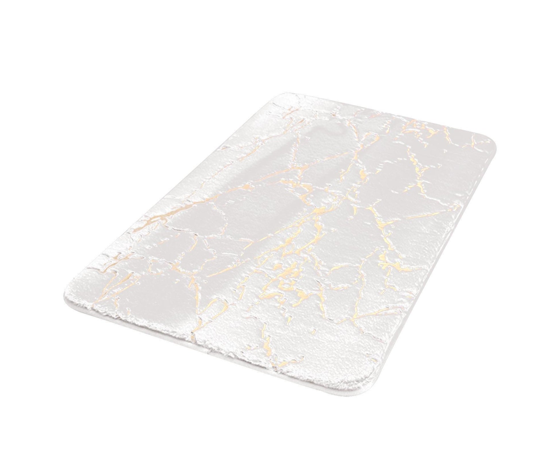 Floor Mat Anti-slip Water Absorbent Polyester Rectangular Door Carpet Cushion for Daily Use-Milky White 50*80cm