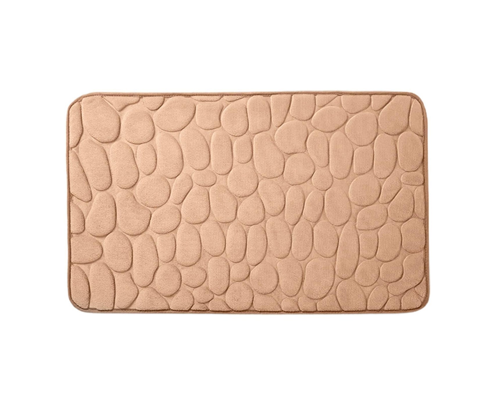 Floor Rugs Easy Clean Water Absorbent Solid Color Anti-slip Entrance Door Bath Mat for Home-Camel 50*80cm
