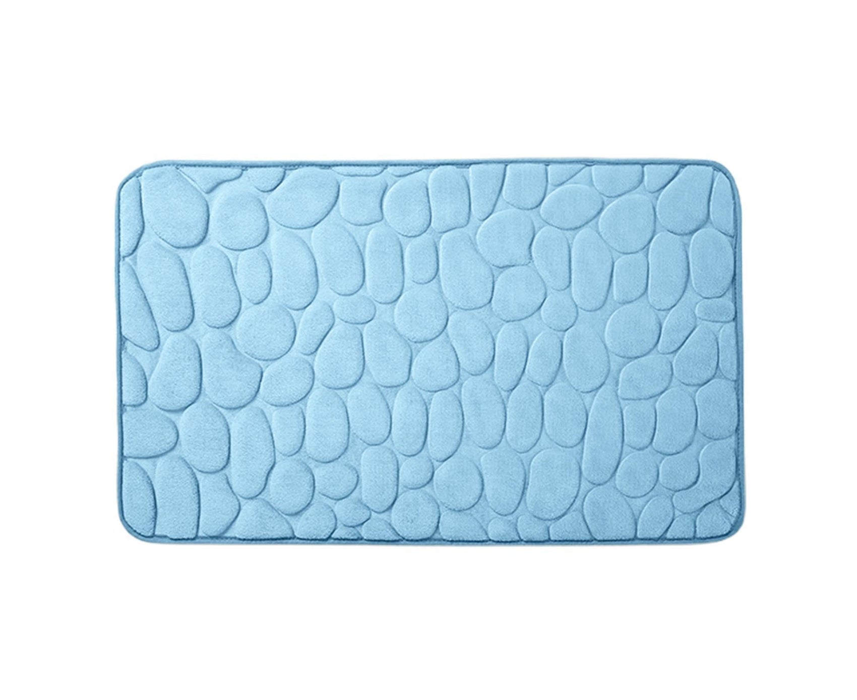 Floor Rugs Easy Clean Water Absorbent Solid Color Anti-slip Entrance Door Bath Mat for Home-Light Blue 50*80cm