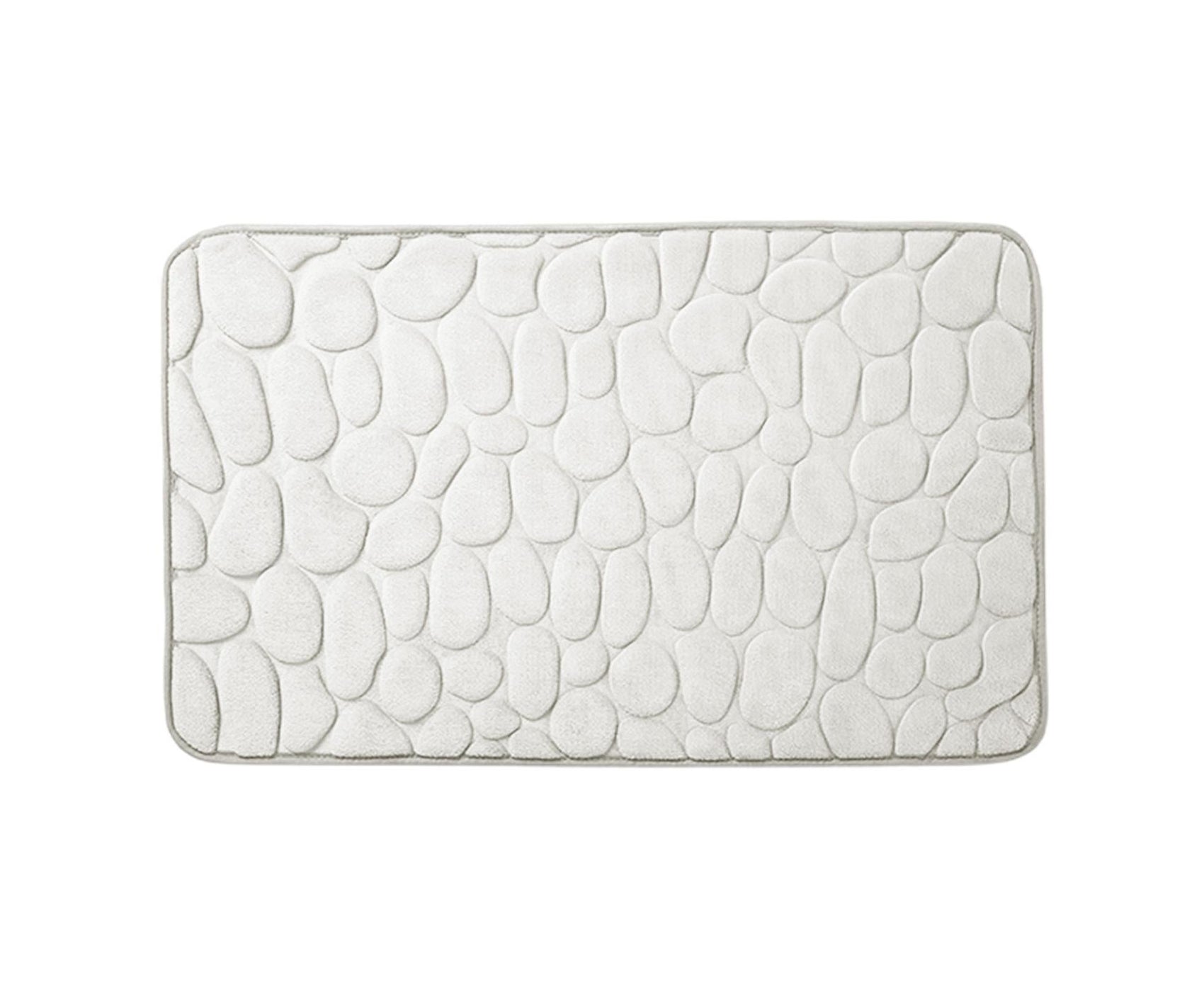 Floor Rugs Easy Clean Water Absorbent Solid Color Anti-slip Entrance Door Bath Mat for Home-Milky White 50*80cm
