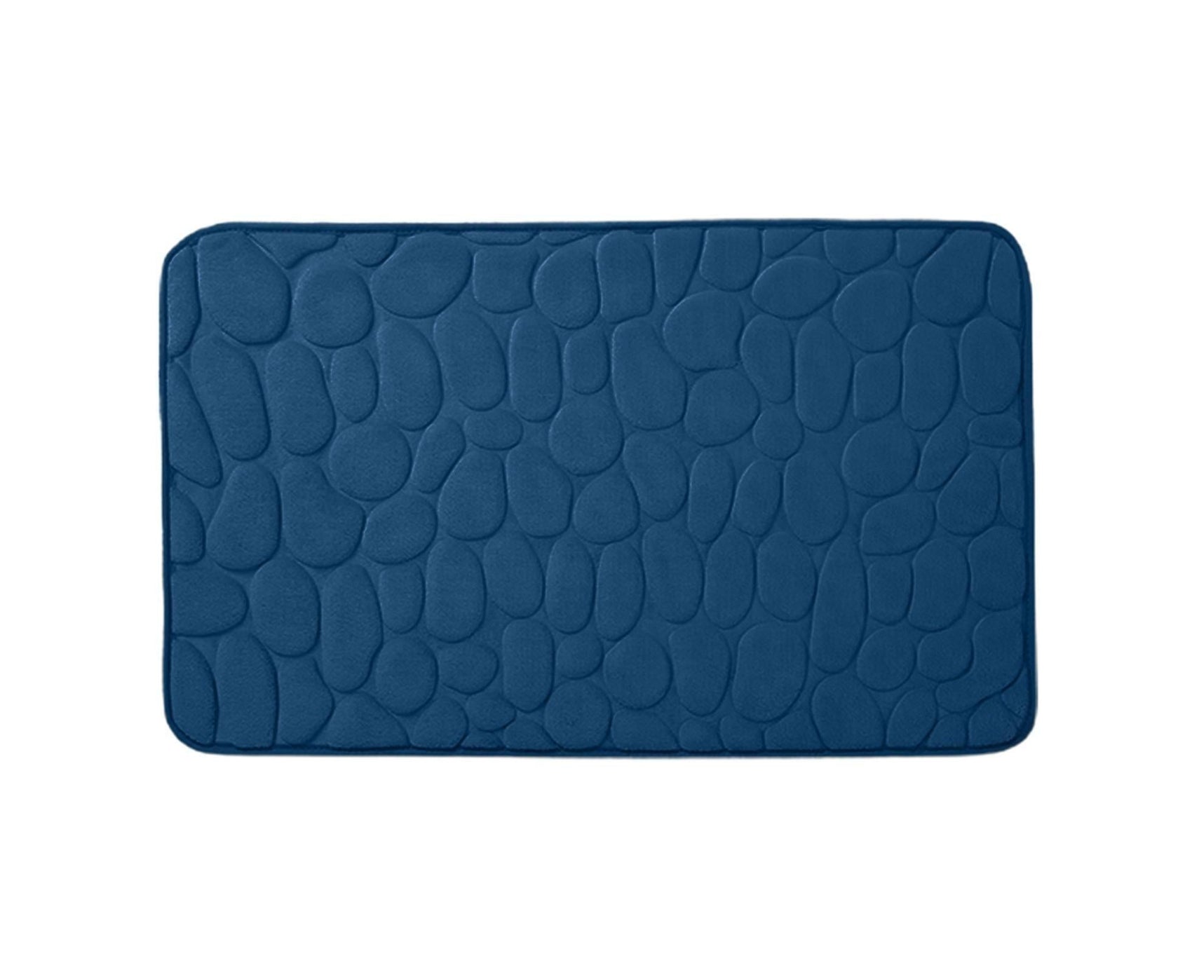 Floor Rugs Easy Clean Water Absorbent Solid Color Anti-slip Entrance Door Bath Mat for Home-Navy Blue 50*80cm