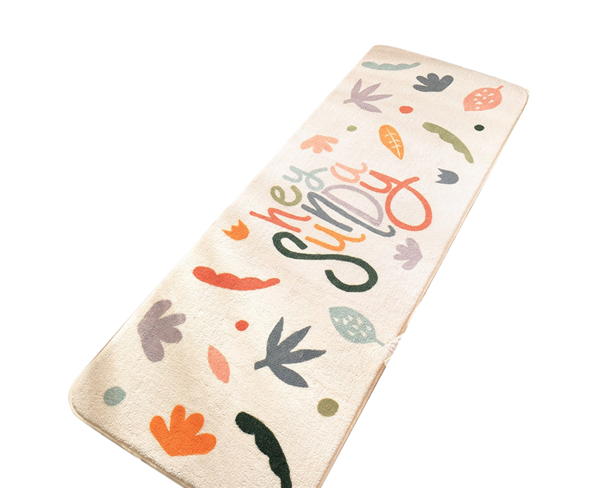 Floral Print Anti Slip Carpet Floor Mat Rug Cushion Bedroom Living Room Decor-60*160cm