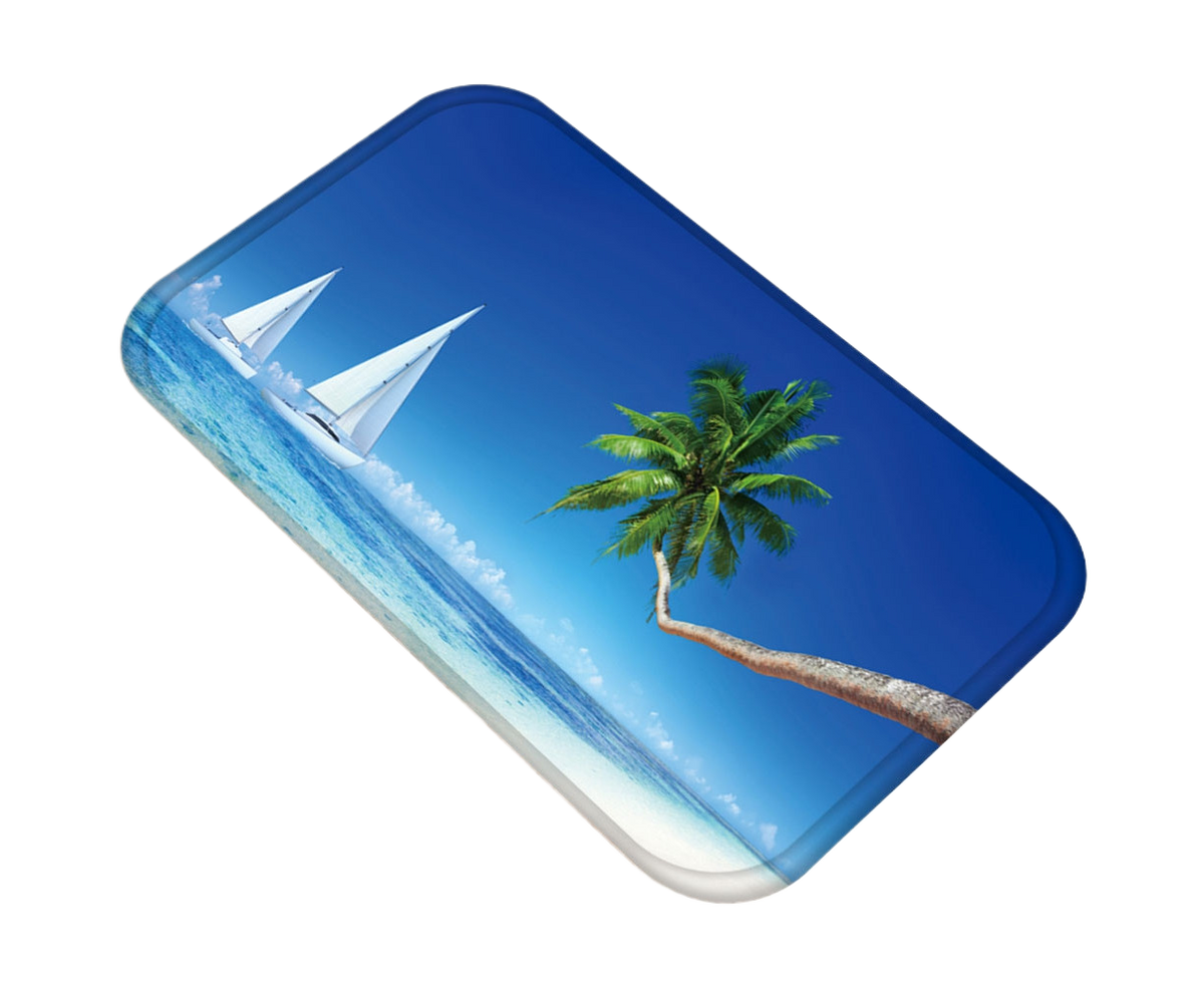Fresh Beach Sky Kitchen Hallway Door Mat Entrance Rug Non-slip Bathroom Carpet