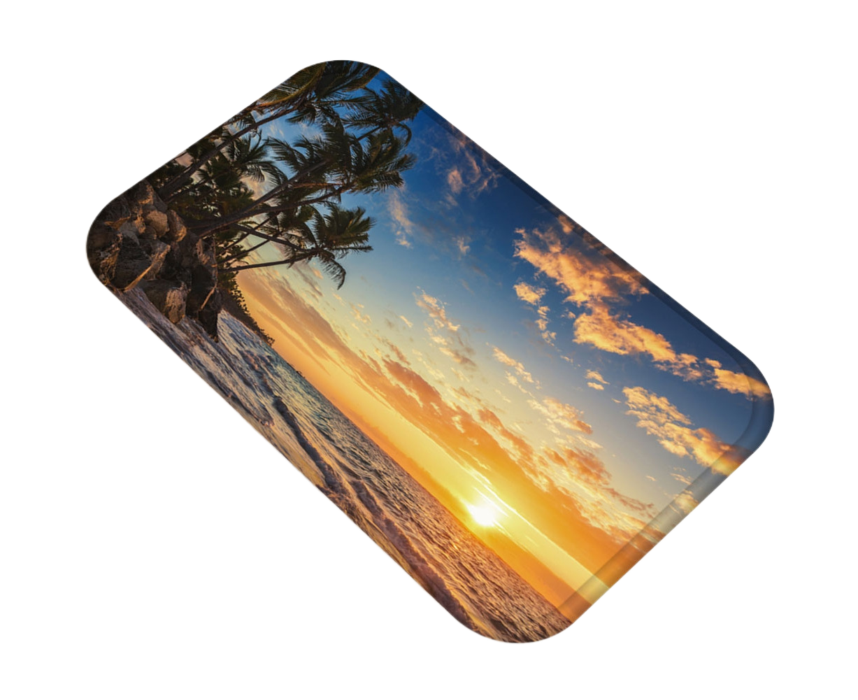 Fresh Beach Sky Kitchen Hallway Door Mat Entrance Rug Non-slip Bathroom Carpet