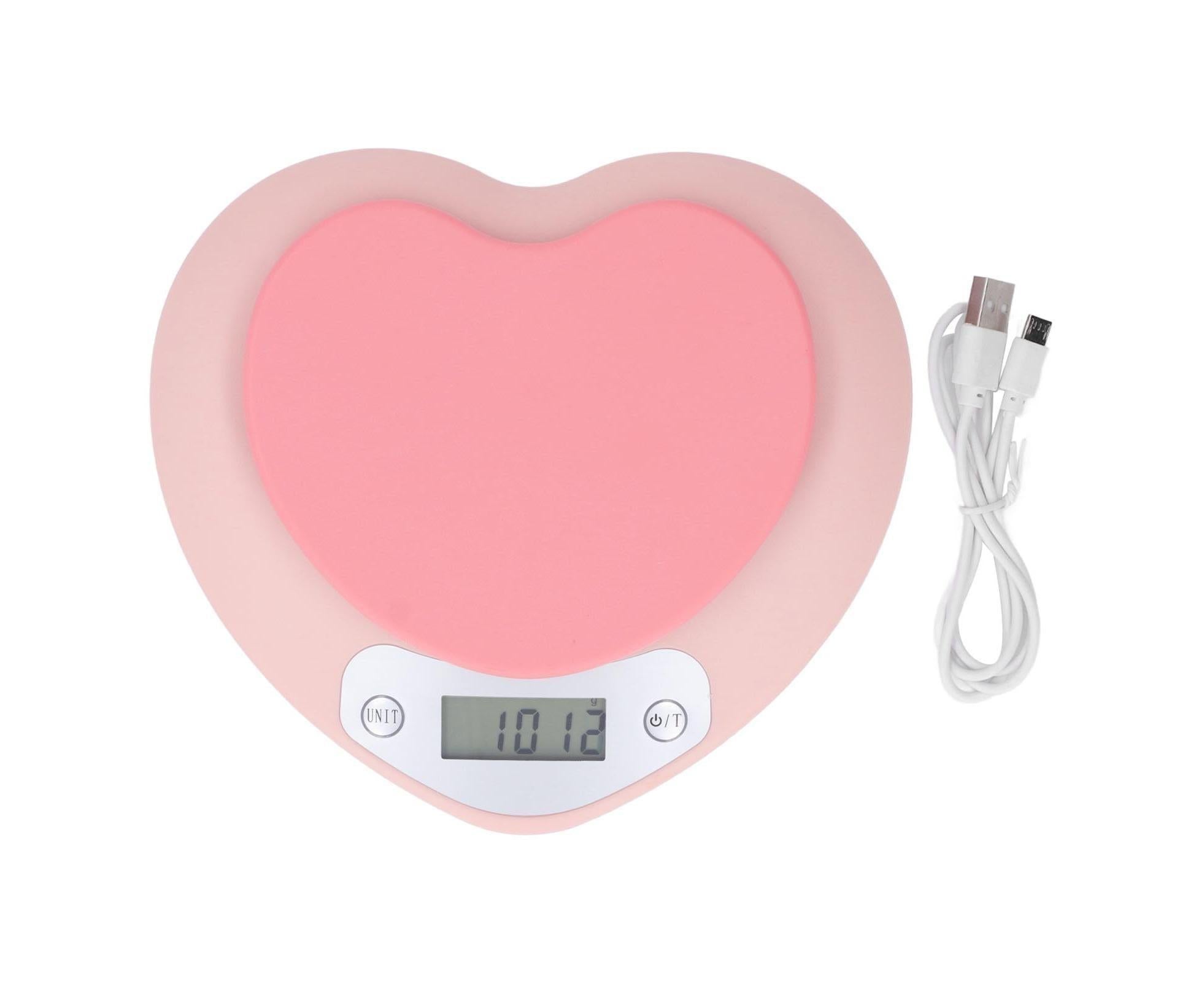 1g Accuracy Digital Kitchen Scale 5kg Household Small Heart Shape Rechargeable Food Scale for Cooking Baking