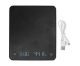 3kg/0.1g Digital Coffee Scale with Timer LED Invisible Screen Coffee Electronic Scale USB Charging Matte Black