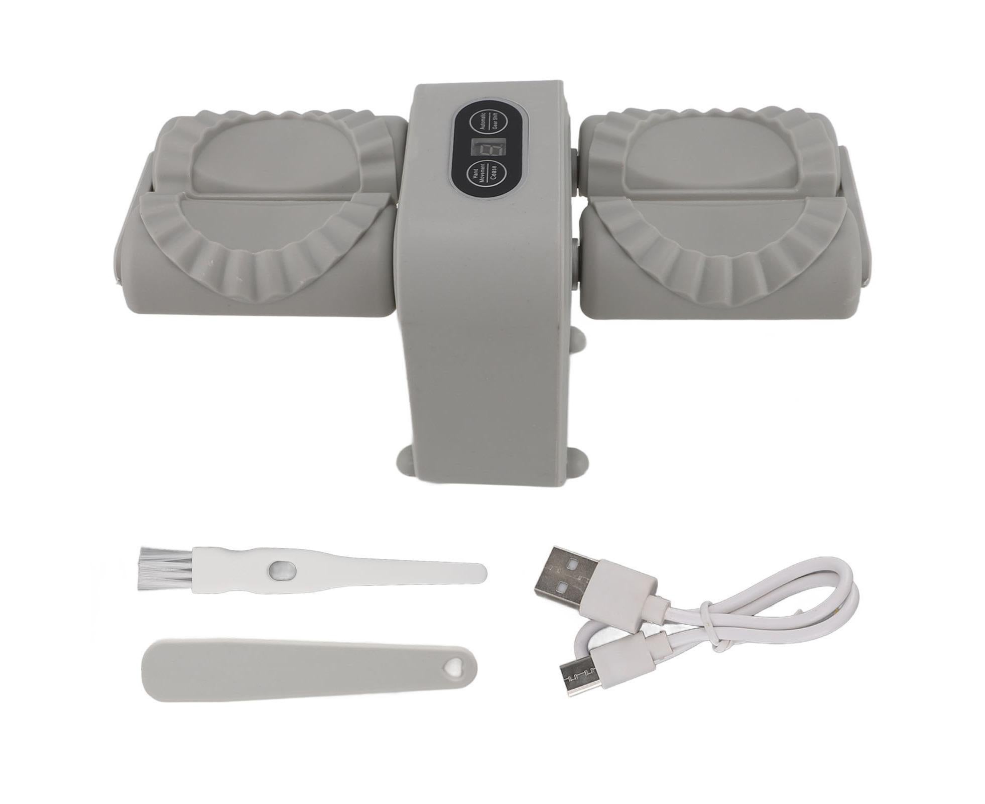 Double Head Automatic Dumpling Maker Mould Electric Dumpling Maker Machine Dumpling Wrapper Tool for Home Kitchen Restaurant Grey