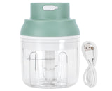 Mini Vegetable Cutter 250ml Electric Garlic Masher Crusher Grinder Kitchen AccessoryGreen
