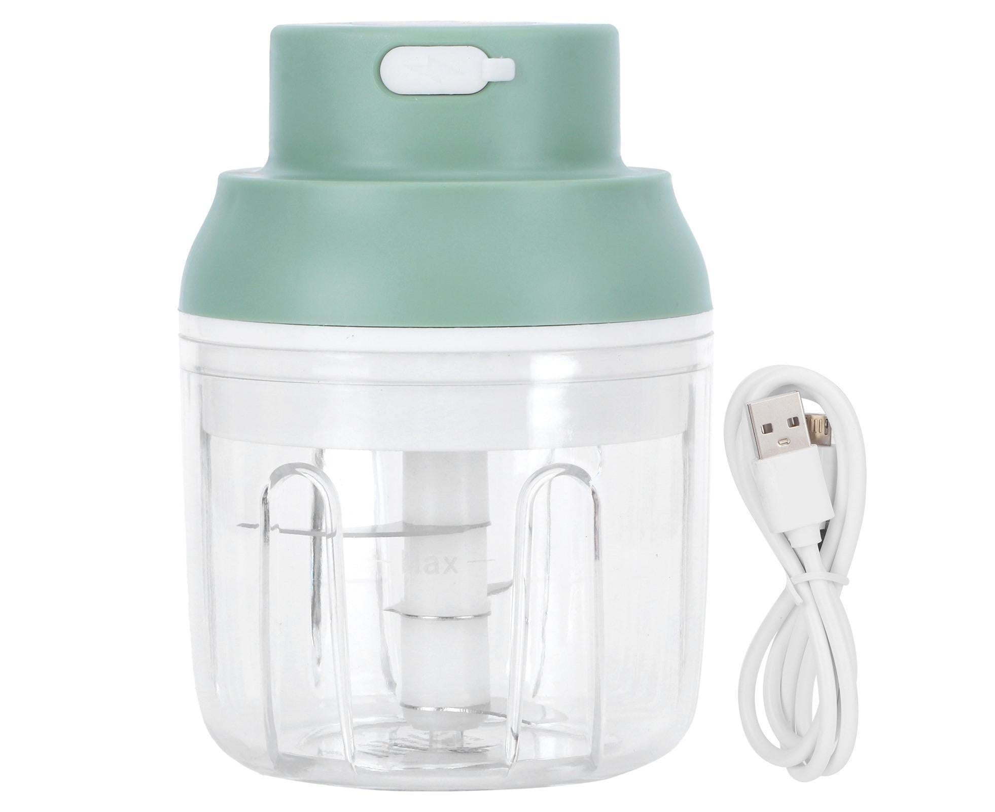 Mini Vegetable Cutter 250ml Electric Garlic Masher Crusher Grinder Kitchen AccessoryGreen