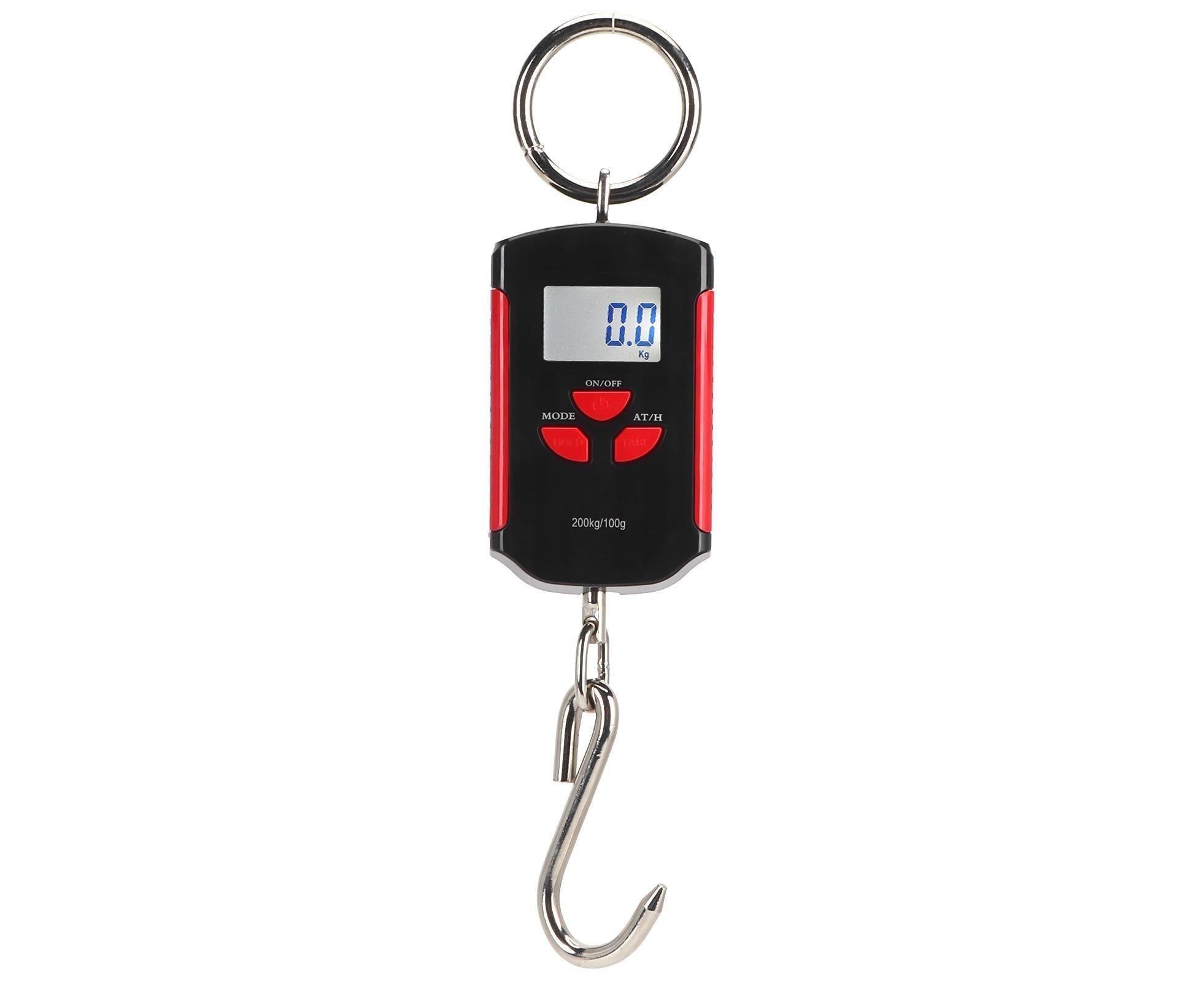 Portable Electronic Hanging Scale Digital LCD Backlit Display kg/lb/JIN 200KG W/HookRed Frame