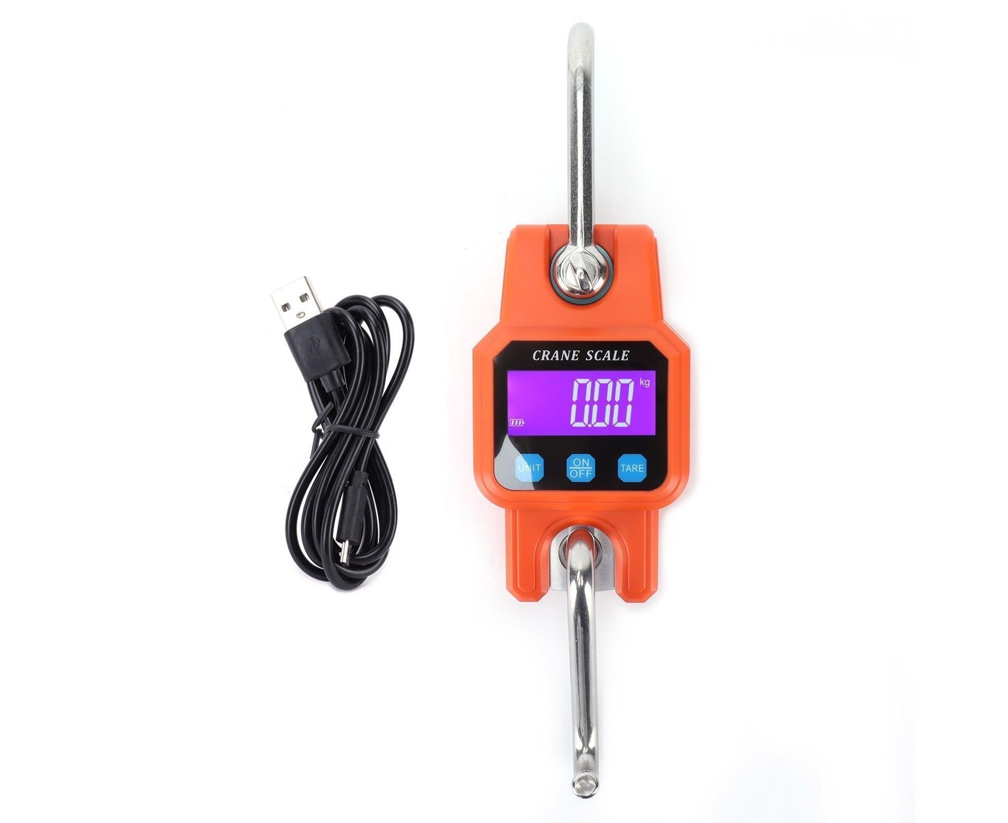 WH-C06 Rechargeable Digital Hanging Scale Mini Crane Scale Electronic Hook Scale for Home(Orange )