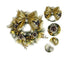 Christmas Decoration Wreath for Front Door, Wall Hanging Snowball Red Berry Pine Cone Garland Ornament for Xmas Party Indoors - 33cm