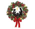 Christmas Wreath Christmas Ornament Decoration Holy Family Set Led Lights Candle Front Door Wall Christmas Hanging Sign Sacred - Red - 35*35*4cm