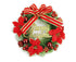 Christmas Wreath Merry Christmas Front Door Ornament Wall Artificial Pine Garland for Party Decor - red - 30cm