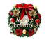 Christmas Wreath Merry Christmas Front Door Ornament Wall Artificial Pine Garland for Party Decor - red - 30cm