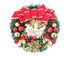 Christmas Wreath Merry Christmas Front Door Ornament Wall Artificial Pine Garland for Party Decor - red - 30cm
