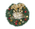 Christmas Wreath with Pinecones Red Berries, Red Bowknot Lighted Christmas Wreath for Winter Holidays Home Decoration - 30CM