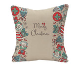 Merry Christmas Throw Pillow Covers 18x18 Inch, Xmas Trees Decorative Cushion Cases for Home Decoration - White