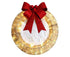 Outdoor Christmas Wreath Decoration, LED Metal Holiday Decor for Home Exterior, Garden - Gold 50CM