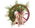 40cm Christmas Wagon Wheel Wreath, Artificial Hanging Garland, Christmas Decorations