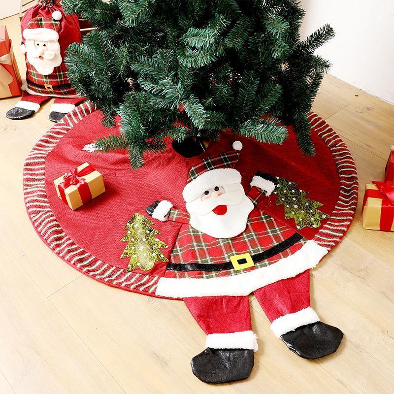 Christmas Tree Skirt, 48 Inch Christmas Tree Skirt Collar, 3D Santa Claus Tree Skirt