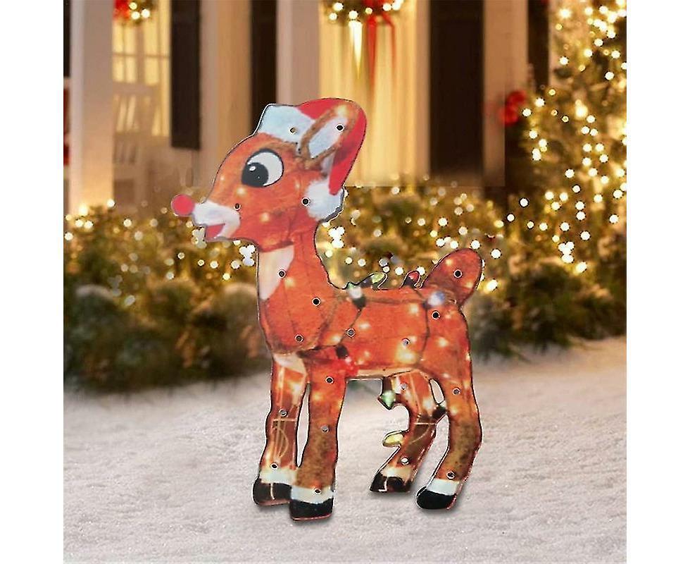 2D Christmas Dog With Led Lights Yard Decoration With Acrylic Garden Stake