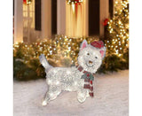 2D Christmas Dog With Led Lights Yard Decoration With Acrylic Garden Stake