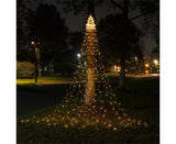 350 LED Solar Waterfall String Light Fairy Xmas Tree Hanging Decor Outdoor - Warm White