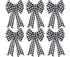 6 Pieces Large Christmas Wreath Bow Plaid Christmas Bow PVC Plastic Xmas Plaid Check Wrapping Bow for Christmas Indoor Outdoor Decorations - Black and White