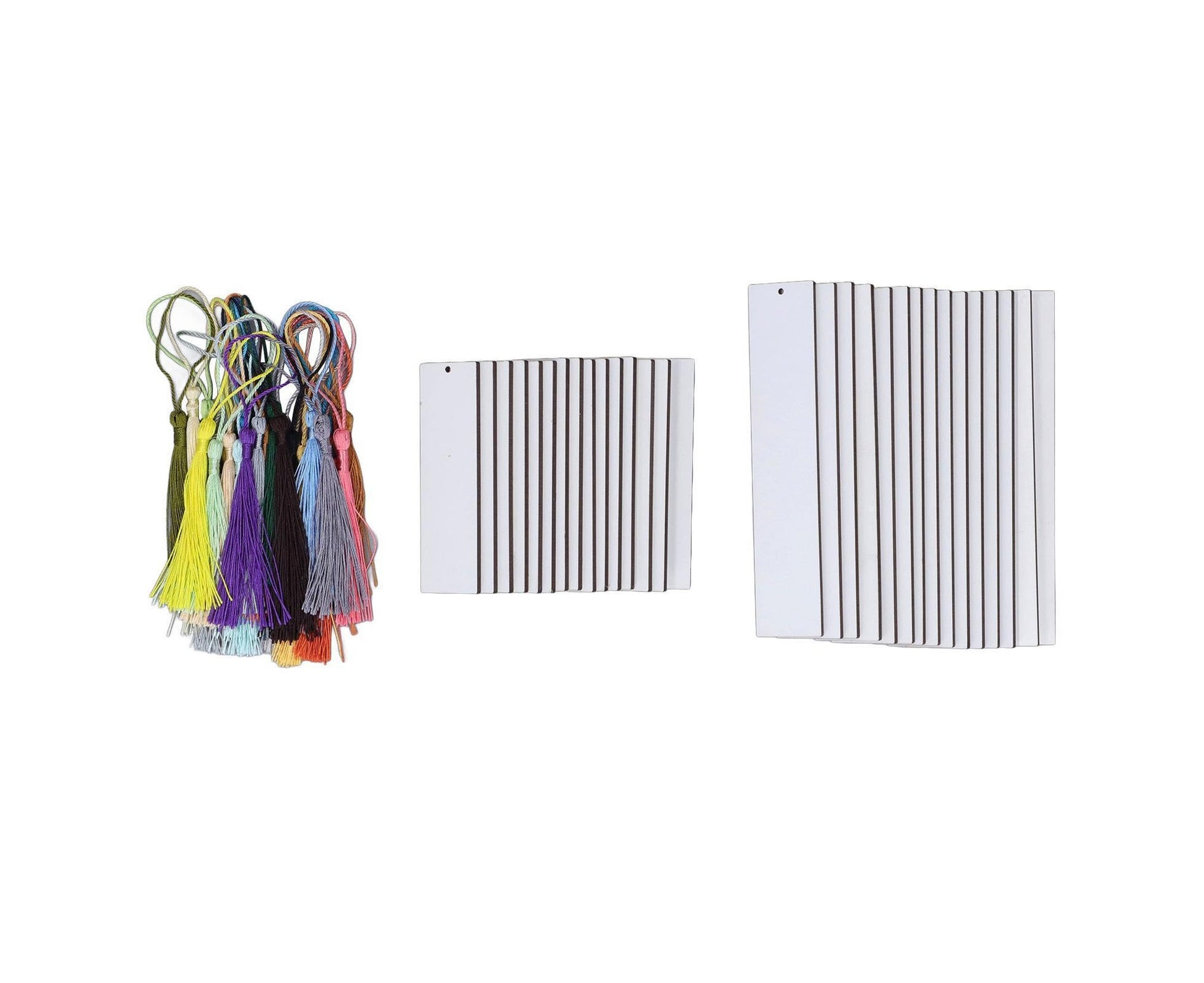 60 Pcs Sublimation Blanks Bookmark Double Sided Sublimation Blanks Products With Colorful Tassels For Diy Gift Labels