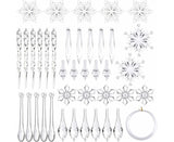 85 Pcs Christmas Decoration Acrylic Snowflake Icicles Christmas Tree Icicle Snowflake With Crystal Line Ornaments Set For Christmas Party Decorations