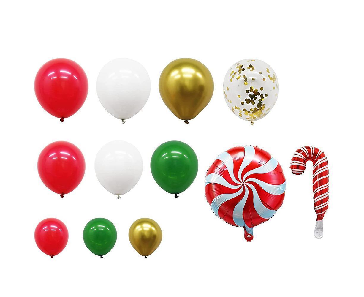 Christmas Balloons Garland Arch Kit - Red Green Gold Confetti Candy Balloons for Xmas Party Decor Variant Size Value 102pcs