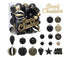 Christmas Balls Ornaments 65PCS Shatterproof Festive Wedding Hanging Ornaments Christmas Tree Decoration,Black gold