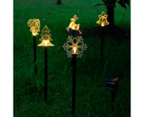 Christmas Garden Stake Lights 5x Solar Snowflake Star Christmas Tree Led Xmas Light Pathway Outdoor Christmas Combination
