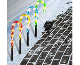 Christmas Solar Candy Cane Lights Candy Cane Pathway Markers Lights Set Of Xmas Led Yard Lawn Indoor Outdoor Decoration Lights For House Path Walkway