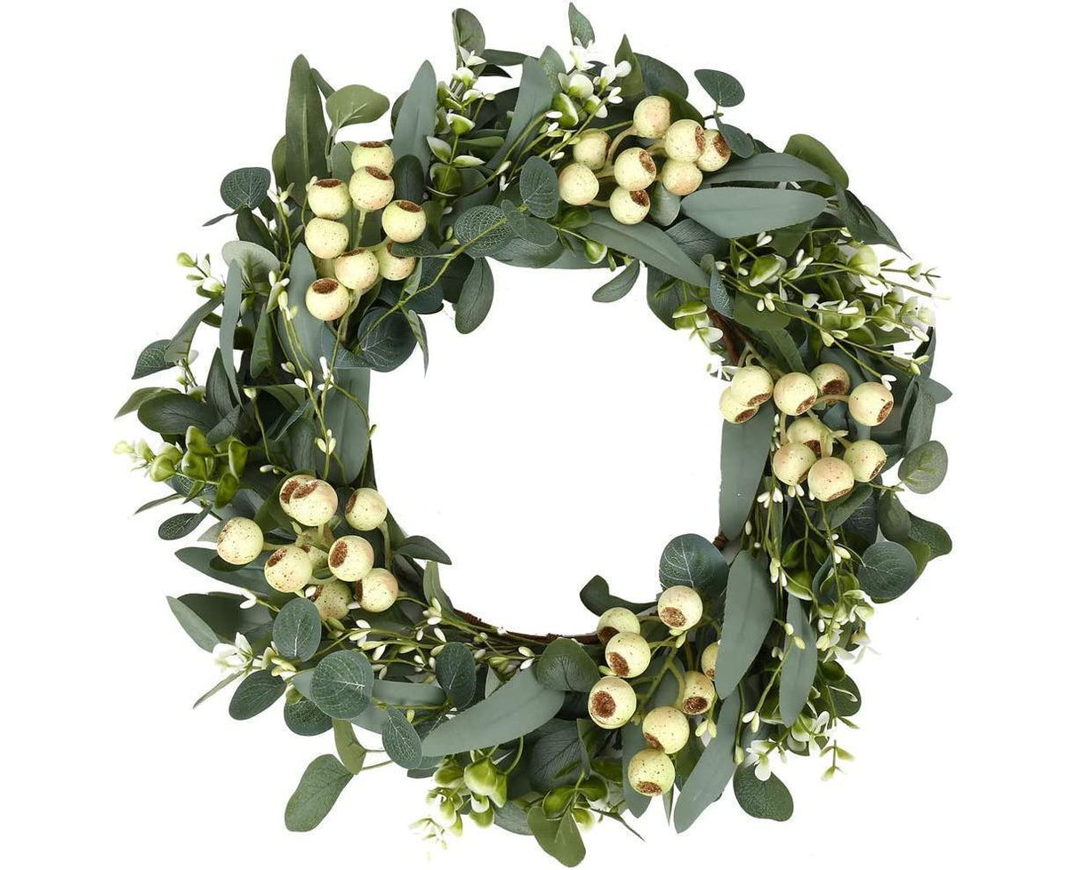 Green Eucalyptus Wreath,Artificial Eucalyptus Leaves Wreath