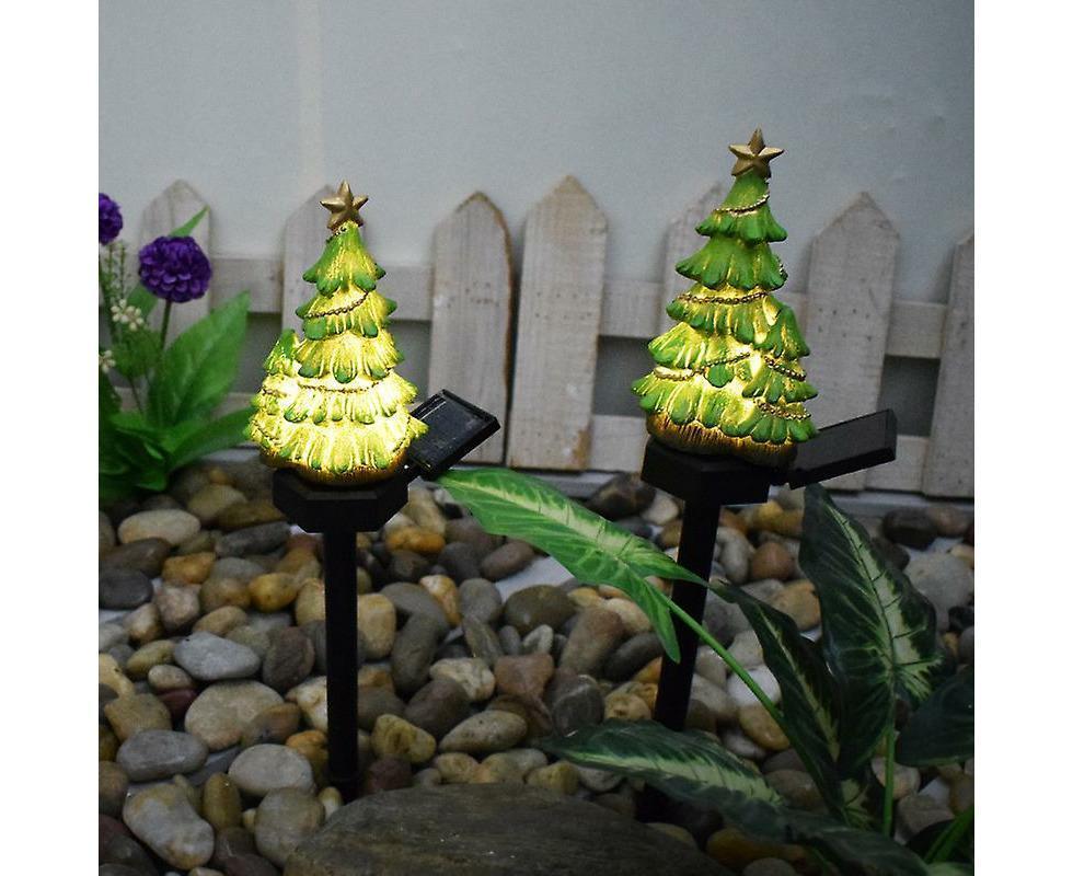 Led Solar Lights Christmas Tree Stake Lights Outdoor Garden Lights Christmas Decoration