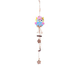 Owl Charm Beautifully Patterned Cartoon Decorative Festival Props Wooden Creative Easter Owl Pendant for Easter - Yellow