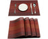 Placemats Set Of 6 For Dining Table Washable Woven Vinyl Placemats Non-Slip Heat Resistant Kitchen Table Mats Easy To Clean (Set Of 6)- Red
