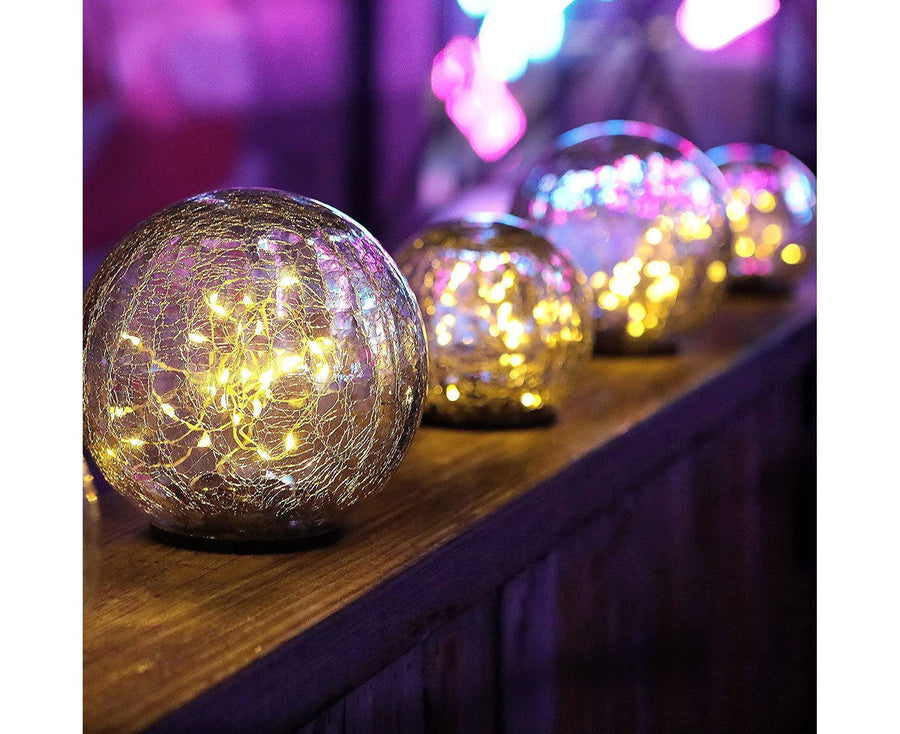 Solar Garden Light - Crack Glass Ball Lights Solar Lights Outdoor Garden Decorative Walkway Solar Lights for Garden