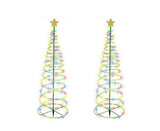 Solar Powered LED Christmas Tree Stake Light Yard Garden Pathway Lights Outdoor 2x Color lights