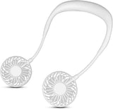Hanging Neck Aromatherapy Fan Portable 3000mAh Battery Rechargeable Mini USB Personal Fan-White