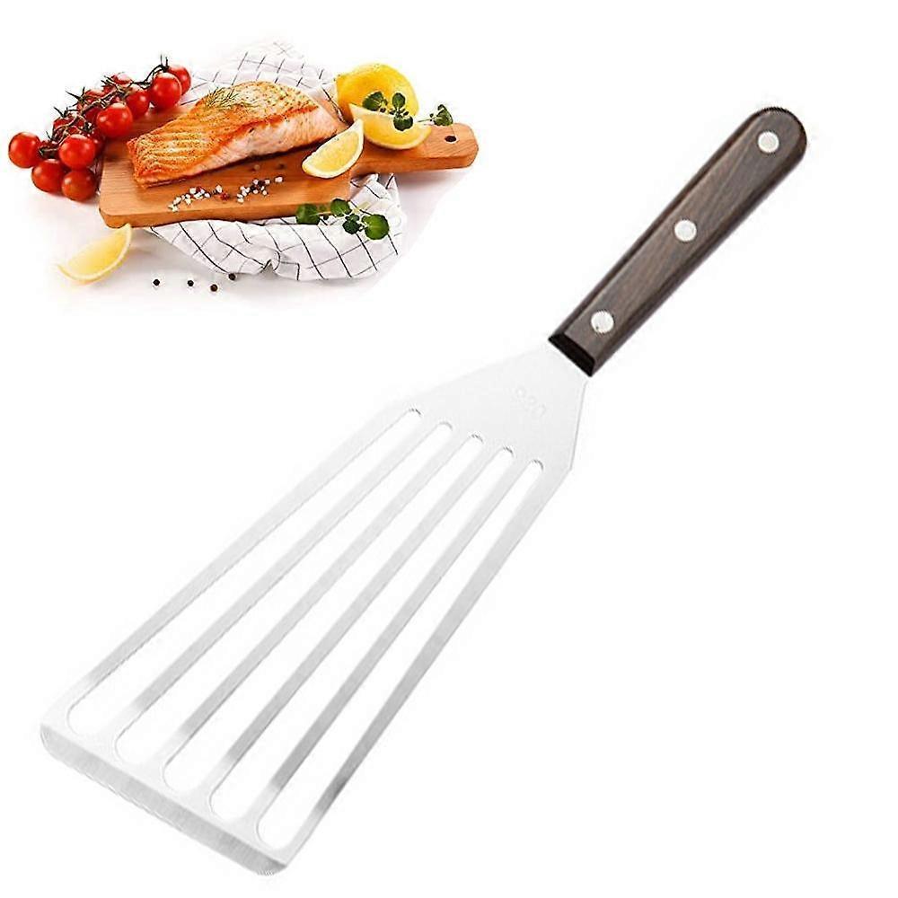 Heat Resistant Fish Spatula - Stainless Steel Metal Spatula for Non-Stick Pans - Premium Spatula