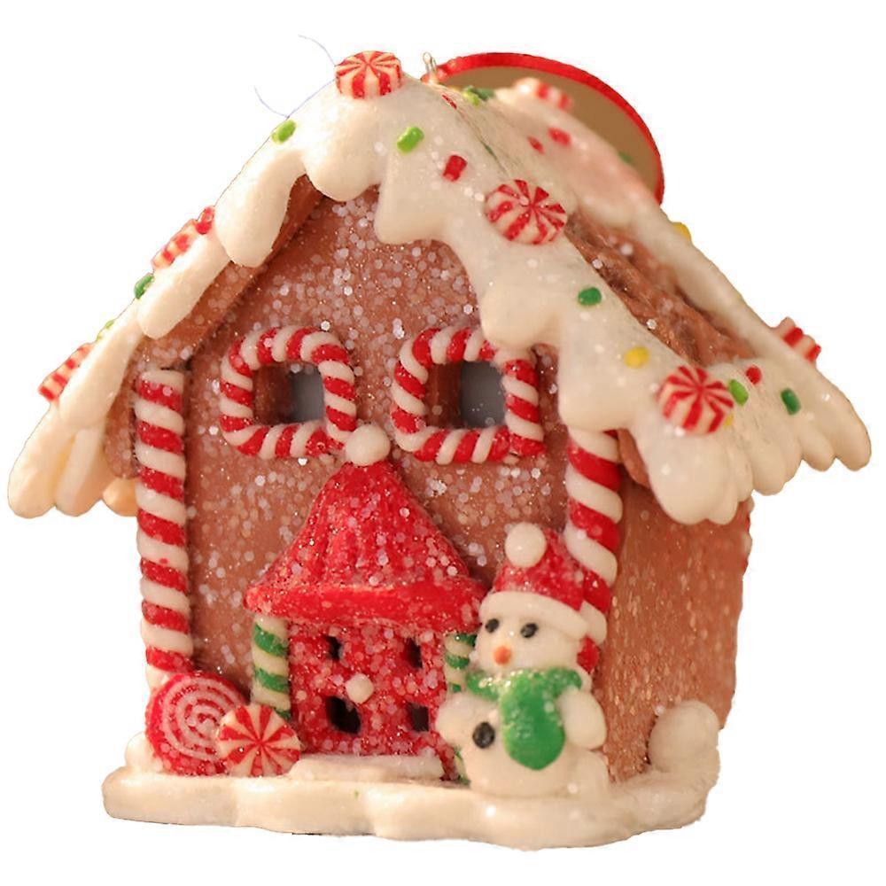 Christmas scene village houses LED lighting of Christmas buildings Christmas glowing small house