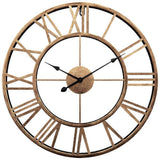 Decor Wall Clock European Retro Clock with Large Numerals Indoor Silent Battery Operated Metal Clock