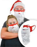 Holiday Santa Beard Face Mask Costume for Adults babies for Christmas One Size fits All Red Christmas Beard Face Mask & Washable Breathable for Adult