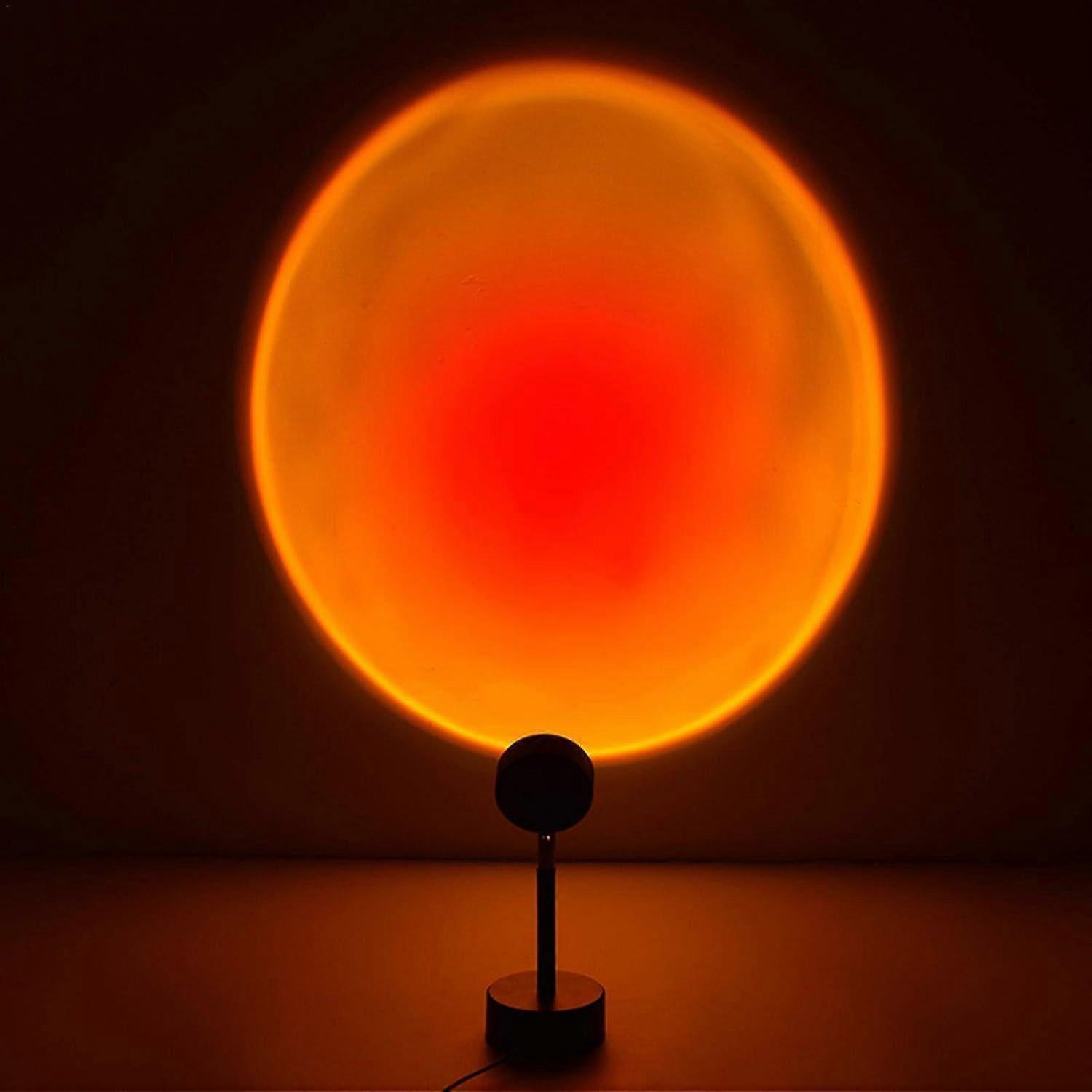 Sunset Projection Floor Lamp, Rainbow/Sunset Night Light Projector Led Light Lamp, 180-Degree Rotating Background Light