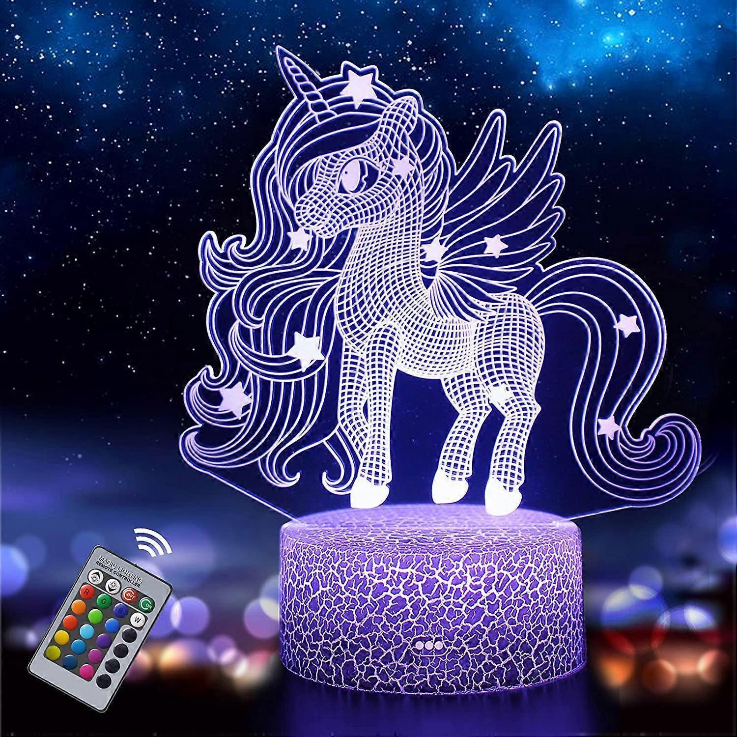 Unicorn night light for babies, unicorn toys for girls, color changing night lamp with remote control