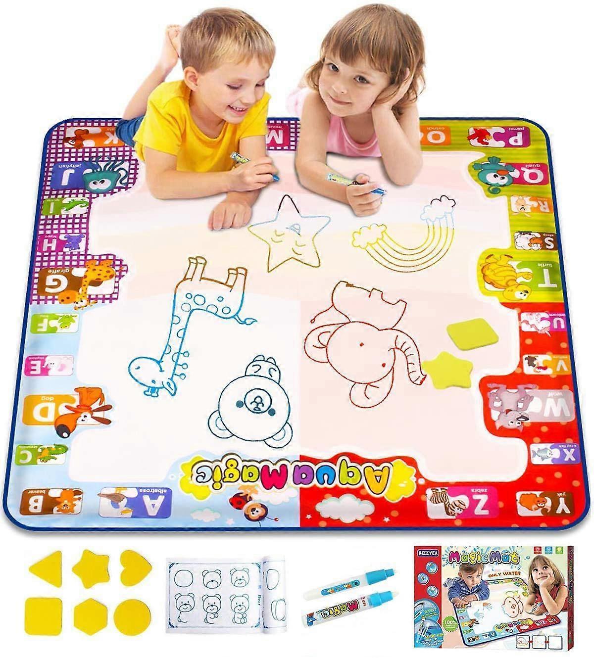 Water Doodle Mat, Large babies Painting Mat, Clean Drawing Mat with Neon Colors, Educational Toys for 3 4 5 6 Year Old babies babiess Boys Girls