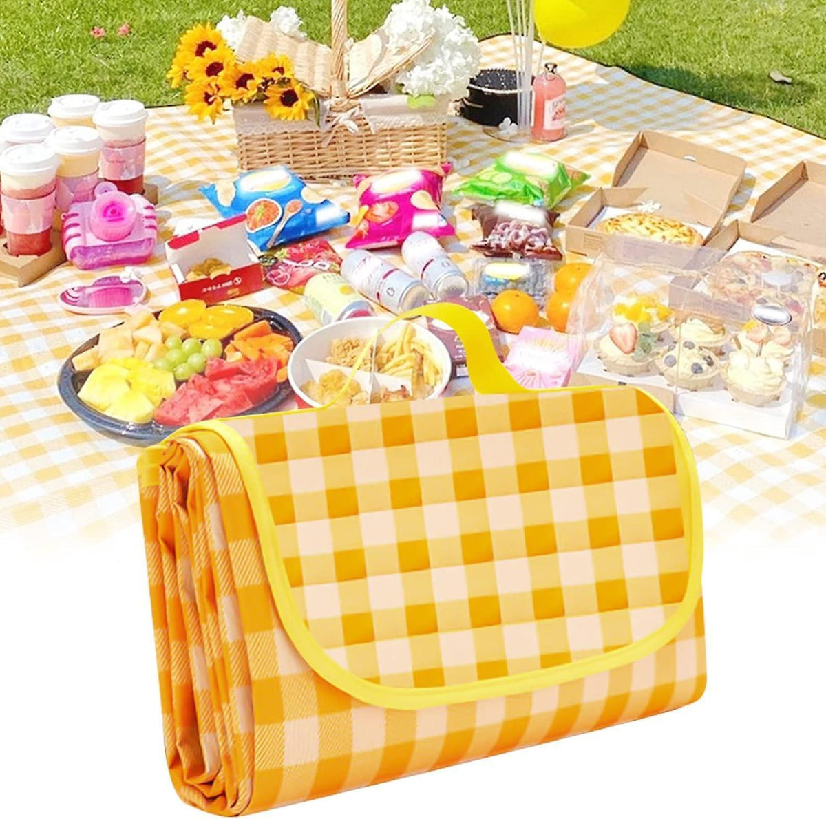 Picnic blanket waterproof picnic beach carpet pattern